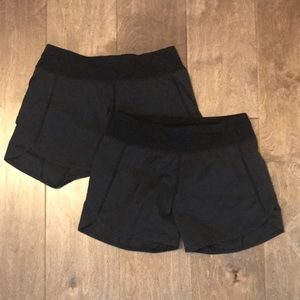 Two Ivivva Girls Size 12 Black Active Shorts